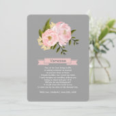 Bent u mijn Bridesmaid? Blush Pink Peonies Gray Kaart (Staand voorkant)