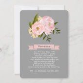 Bent u mijn Bridesmaid? Blush Pink Peonies Gray Kaart (Voorkant)