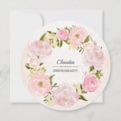 Bent u mijn Bridesmaid? Blush Pink Peony Wreath Kaart (Voorkant)