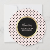 Bent u mijn Bridesmaid? Blush roze zwart Kaart (Voorkant)