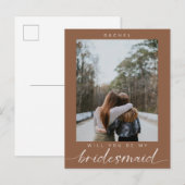 Bent u mijn Bridesmaid Boho Chic Foto Modern Briefkaart (Voorkant / Achterkant)