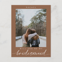 Bent u mijn Bridesmaid Boho Chic Foto Modern Briefkaart