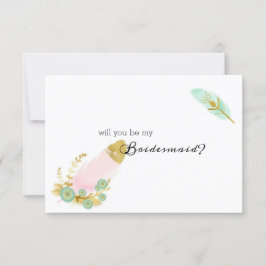 Bent u mijn Bridesmaid Boho Pink en Gold Feath?