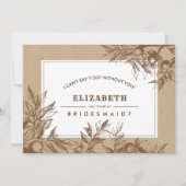 Bent u mijn Bridesmaid? Botanisch kraftpapier Kaart (Voorkant)