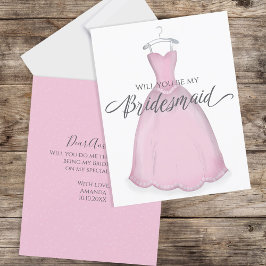 Bent u mijn Bridesmaid Bridal Party Pink Dress? Kaart