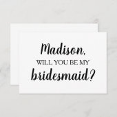 Bent u mijn Bridesmaid Bridal Party Voorstel Kaart (Voorkant / Achterkant)