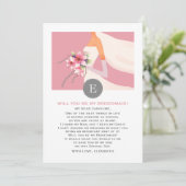 Bent u mijn Bridesmaid? Bride Silhouette Foto Kaart (Staand voorkant)