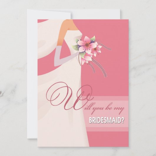 Bent u mijn Bridesmaid? Bride Silhouette Kaart (Voorkant)