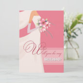 Bent u mijn Bridesmaid? Bride Silhouette Kaart (Staand voorkant)