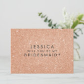 Bent u mijn Bridesmaid Bronze Gold Glitter-kaart Kaart (Staand voorkant)
