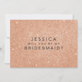 Bent u mijn Bridesmaid Bronze Gold Glitter-kaart Kaart