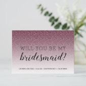 Bent u mijn Bridesmaid Burgundy Glitter Ombre? Kaart (Staand voorkant)