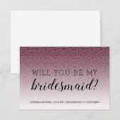 Bent u mijn Bridesmaid Burgundy Glitter Ombre? Kaart (Voorkant / Achterkant)