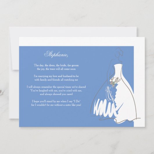 Bent u mijn Bridesmaid Card Blue/White? Kaart (Voorkant)