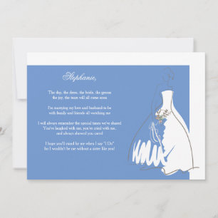 Bent u mijn Bridesmaid Card Blue/White? Kaart