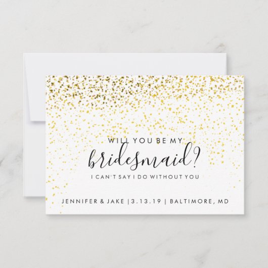Bent u mijn Bridesmaid Card - datum Confetti Fab Kaart (Voorkant)