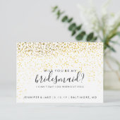Bent u mijn Bridesmaid Card - datum Confetti Fab Kaart (Staand voorkant)