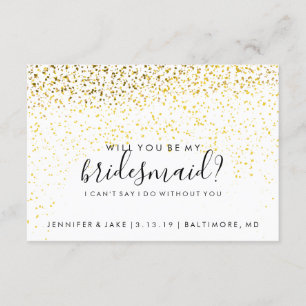 Bent u mijn Bridesmaid Card - datum Confetti Fab Kaart