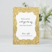 Bent u mijn Bridesmaid Card - Weddendag Glam? Kaart (Staand voorkant)