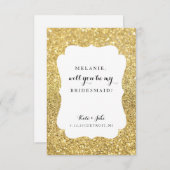 Bent u mijn Bridesmaid Card - Weddendag Glam? Kaart (Voorkant / Achterkant)