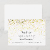 Bent u mijn Bridesmaid - Confetti Fab Gold Kaart (Voorkant / Achterkant)