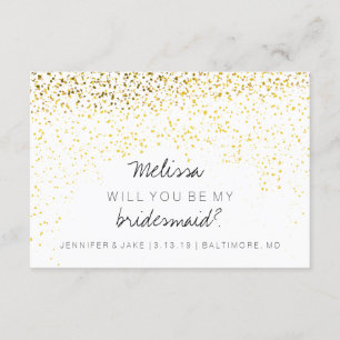 Bent u mijn Bridesmaid - Confetti Fab Gold Kaart