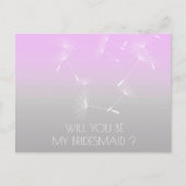 Bent u mijn Bridesmaid Dandelion Lavanda Ombre? Uitnodiging Briefkaart (Voorkant)