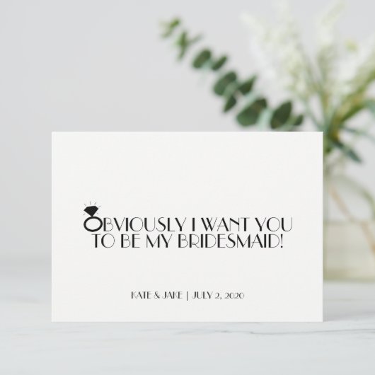 Bent u mijn Bridesmaid - Diamondly Black? Kaart (Staand voorkant)