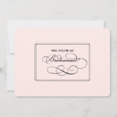 Bent u mijn Bridesmaid? Elegant Blush Pink Kaart (Voorkant)