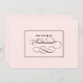 Bent u mijn Bridesmaid? Elegant Blush Pink Kaart