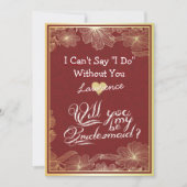 Bent u mijn Bridesmaid Elegant Red Gold Floral? Kaart (Voorkant)