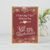 Bent u mijn Bridesmaid Elegant Red Gold Floral? Kaart (Staand voorkant)