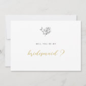 Bent u mijn Bridesmaid Elegant Simple Roos Gold? Kaart (Voorkant)