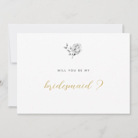 Bent u mijn Bridesmaid Elegant Simple Roos Gold? Kaart (Voorkant)