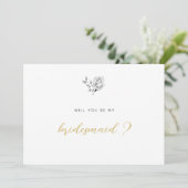 Bent u mijn Bridesmaid Elegant Simple Roos Gold? Kaart (Staand voorkant)