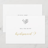 Bent u mijn Bridesmaid Elegant Simple Roos Gold? Kaart (Voorkant / Achterkant)