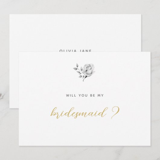 Bent u mijn Bridesmaid Elegant Simple Roos Gold? Kaart (Voorkant / Achterkant)
