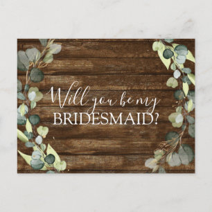 Bent u mijn Bridesmaid Eucalyptus Greenery? Aankondigingskaart