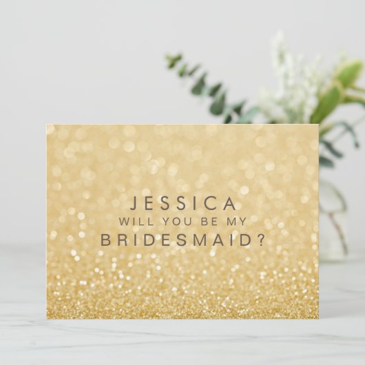 Bent u mijn Bridesmaid Faux Gold Glitter-kaart Kaart (Staand voorkant)