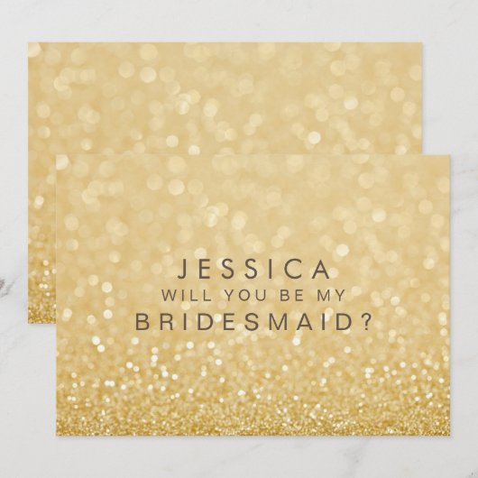 Bent u mijn Bridesmaid Faux Gold Glitter-kaart Kaart (Voorkant / Achterkant)
