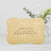 Bent u mijn Bridesmaid Faux Gold Glitter-kaart Kaart (Staand voorkant)