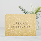 Bent u mijn Bridesmaid Faux Gold Glitter-kaart Kaart (Staand voorkant)