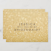 Bent u mijn Bridesmaid Faux Gold Glitter-kaart Kaart (Voorkant / Achterkant)