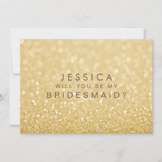 Bent u mijn Bridesmaid Faux Gold Glitter-kaart Kaart
