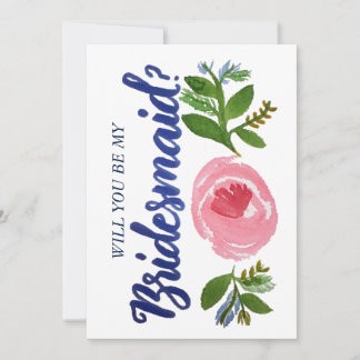 Bent u mijn Bridesmaid? Floral- en blauwe kaart