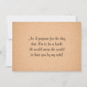 Bent u mijn Bridesmaid Floral Wreath Uitnodiging (Achterkant)