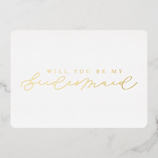 Bent u mijn Bridesmaid Folie Kaart Fotovoorstel (Voorkant)