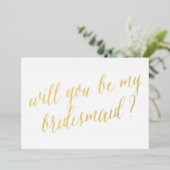 Bent u mijn Bridesmaid Folie-uitnodiging? Folie Uitnodiging (Staand Voorkant)