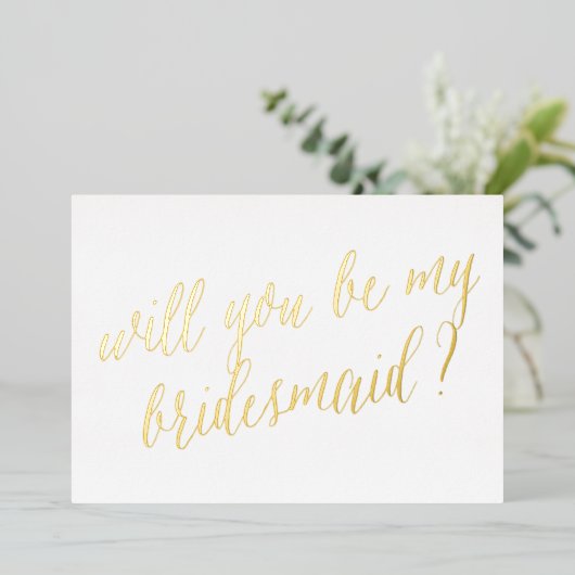 Bent u mijn Bridesmaid Folie-uitnodiging? Folie Uitnodiging (Staand Voorkant)