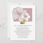 Bent u mijn Bridesmaid? Fotokaarten voor roze Flor Kaart (Voorkant)